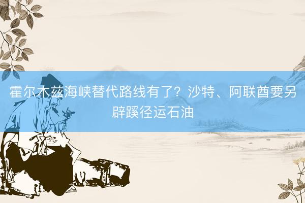 霍尔木兹海峡替代路线有了？沙特、阿联酋要另辟蹊径运石油