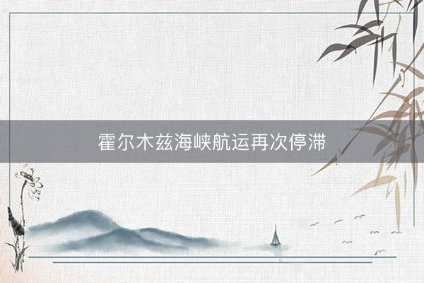 霍尔木兹海峡航运再次停滞