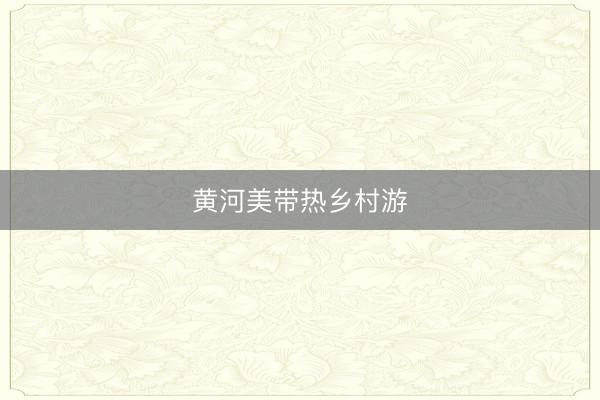 黄河美带热乡村游