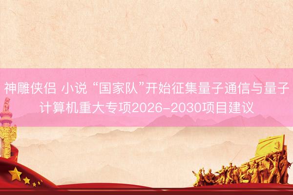 神雕侠侣 小说 “国家队”开始征集量子通信与量子计算机重大专项2026-2030项目建议