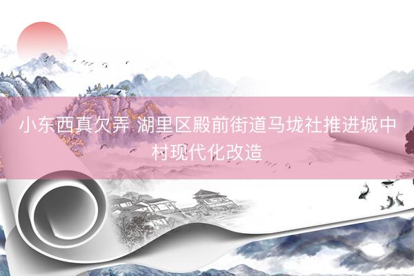 小东西真欠弄 湖里区殿前街道马垅社推进城中村现代化改造