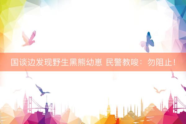 国谈边发现野生黑熊幼崽 民警教唆：勿阻止！