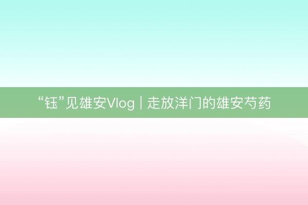 “钰”见雄安Vlog | 走放洋门的雄安芍药