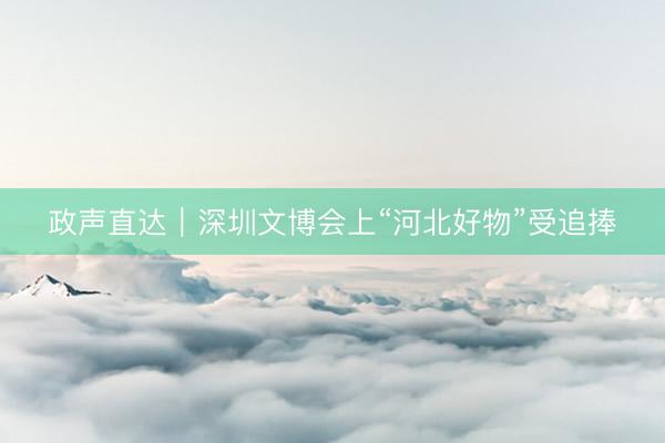 政声直达｜深圳文博会上“河北好物”受追捧