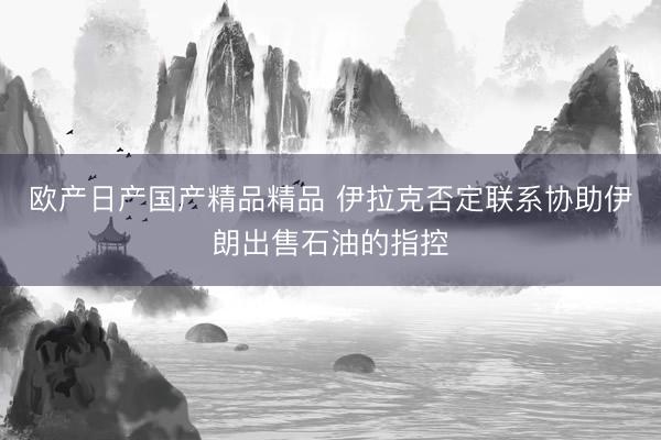 欧产日产国产精品精品 伊拉克否定联系协助伊朗出售石油的指控