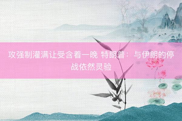 攻强制灌满让受含着一晚 特朗普：与伊朗的停战依然灵验