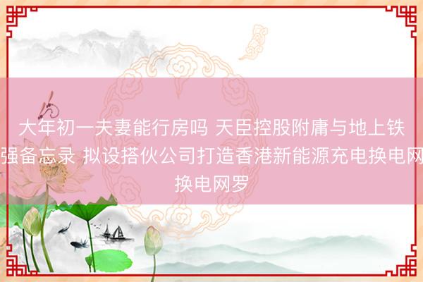 大年初一夫妻能行房吗 天臣控股附庸与地上铁将强备忘录 拟设搭伙公司打造香港新能源充电换电网罗