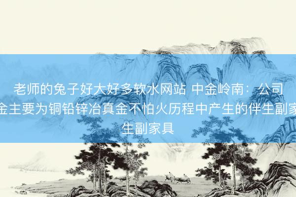 老师的兔子好大好多软水网站 中金岭南：公司黄金主要为铜铅锌冶真金不怕火历程中产生的伴生副家具
