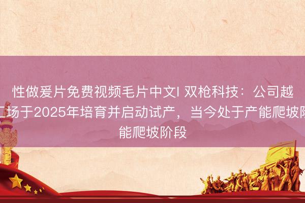 性做爰片免费视频毛片中文I 双枪科技：公司越南工场于2025年培育并启动试产，当今处于产能爬坡阶段