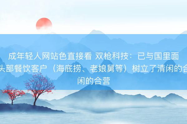成年轻人网站色直接看 双枪科技：已与国里面分头部餐饮客户（海底捞、老娘舅等）树立了清闲的合营