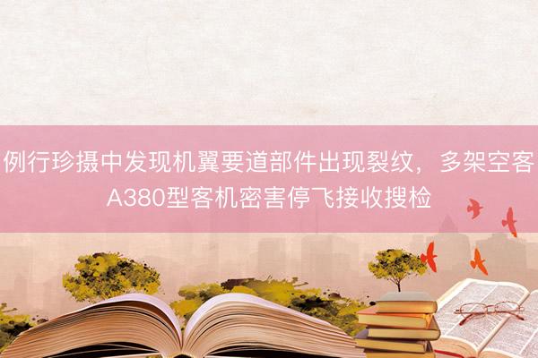 例行珍摄中发现机翼要道部件出现裂纹，多架空客A380型客机密害停飞接收搜检